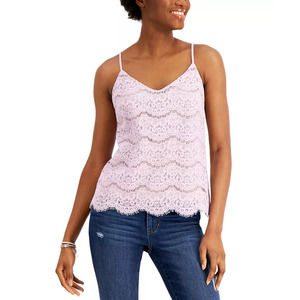 Love, Fire Juniors' Lace Sleeveless V-Neck Camisole Top Light Purple S, $34 NWT